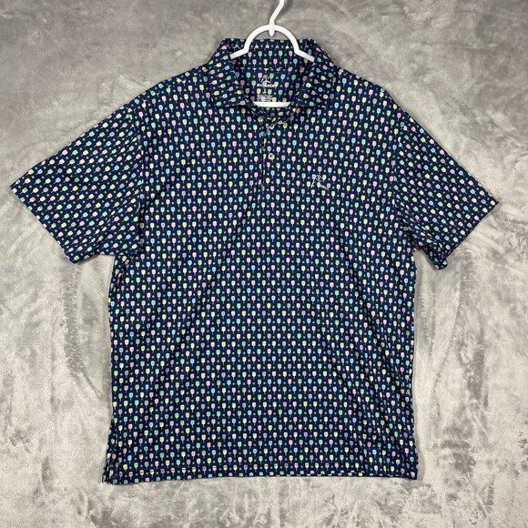 Rhoback Pickleball Polo Shirt Mens Large Golf Performance Stretch EUC - Picture 1 of 8